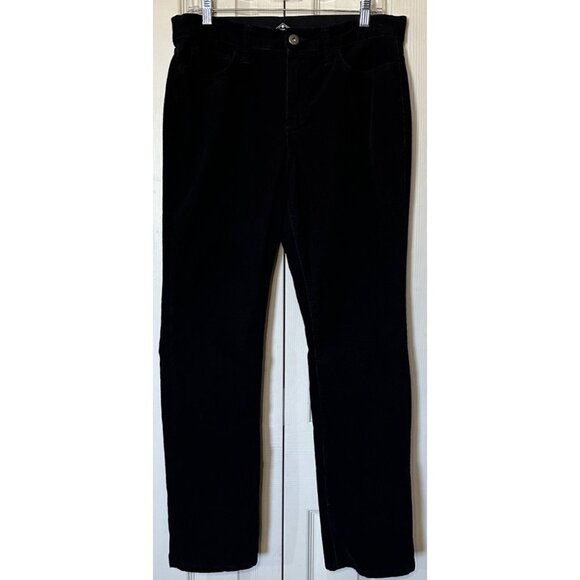 Women's St. John's Bay Black Velvet Straight Leg Pants Cotton Blend Size 12 - Picture 1 of 14